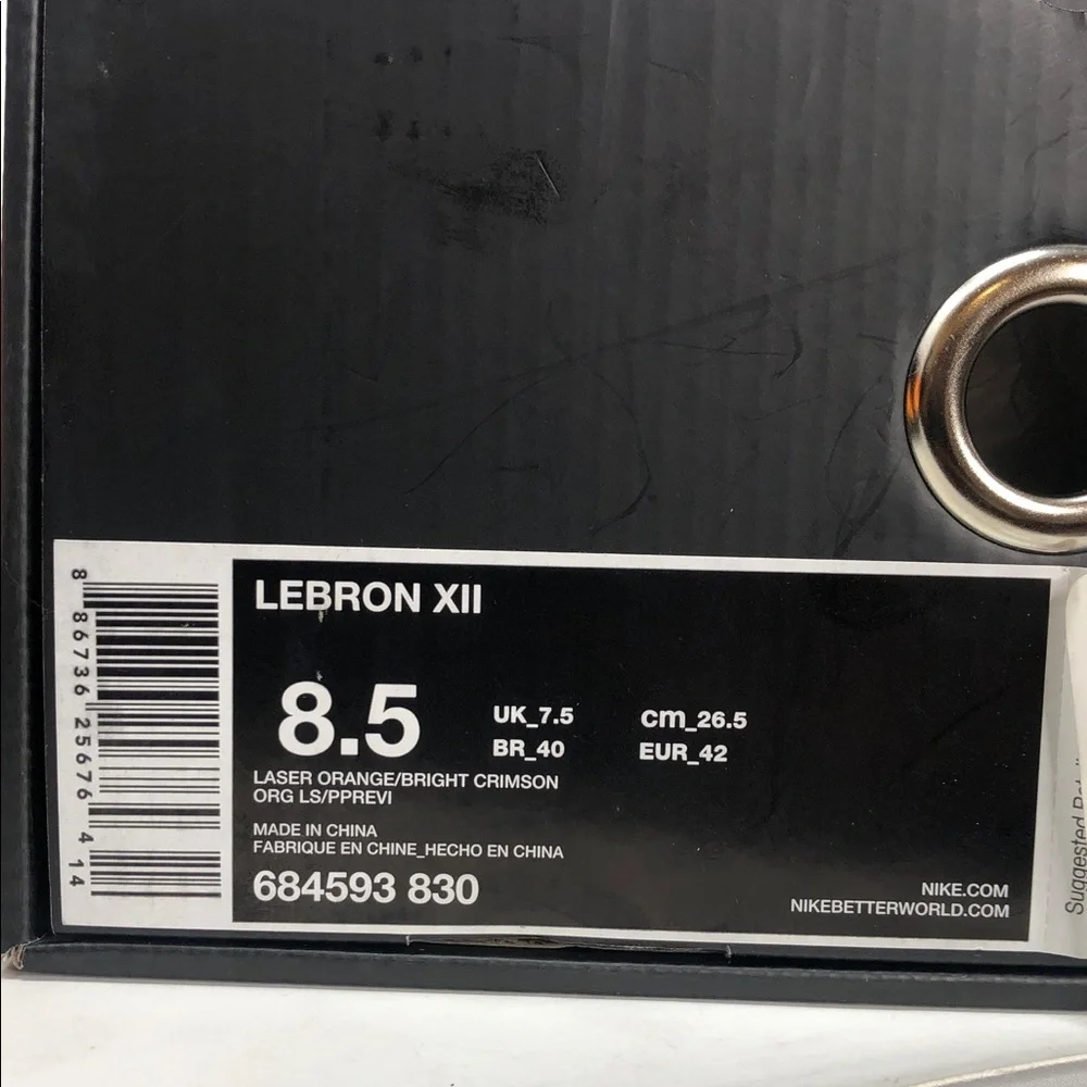 Nike Lebron XII 12 CLE Cleveland Bright Crimson 684593-830 Men’s Shoes -Size 8.5